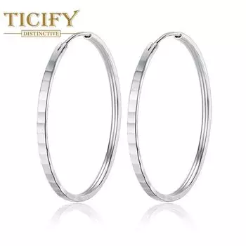 Персонализированные большие серьги. Модные крупные серьги с квадратной резьбой. Элегантные и высококачественные большие серьги-кольца. 3cm белый