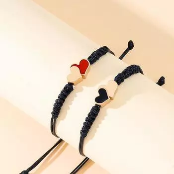 Персонализированные браслеты для пар, плетеные веревочные браслеты ручной работы для мужчин и женщин, дружба, регулируемые браслеты в форме сердца