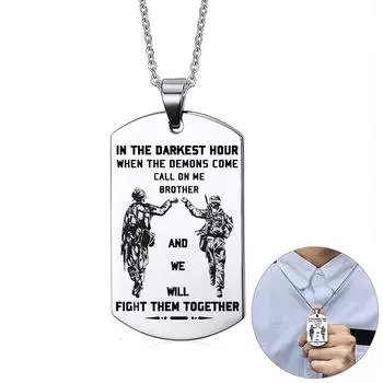 Персонализированные братские жетоны из нержавеющей стали для мужчин, мотоциклетные армейские ожерелья Solier Brothers Tough Man BFF, подарок 60cm 24 inches