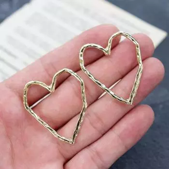 Персонализированные французские матовые золотые серьги-пусеты женские преувеличенные интернет-знаменитость простые металлические высококлассные серьги ретро темпераментные серьги