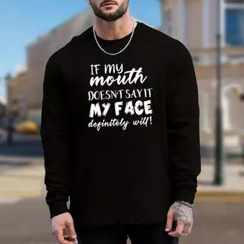 Персонализированные граффити-буквы с принтом мужские футболки с длинным рукавом футболки с круглым вырезом повседневный свитер мужская одежда больших размеров XS белый