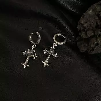 Персонализированные и модные женские серьги-крестики в стиле ретро и панк-рок.