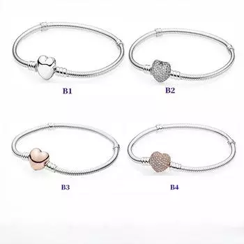 Персонализированные и универсальные бусины, белая медь, посеребренные, полные бриллиантов, браслет Love Rose Gold, модные аксессуары из бисера своими руками 16cm