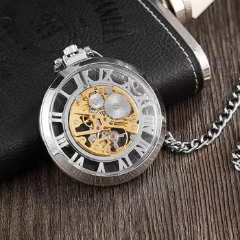 Персонализированные карманные часы без крышки с римскими цифрами, стальные шестерни, сплав, мужские и женские часы, полые ретро-механические часы
