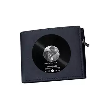 Персонализированные кошельки можно украсить с обеих сторон песнями и картинками. Подходит для подарков парням и девушкам One Size чёрный