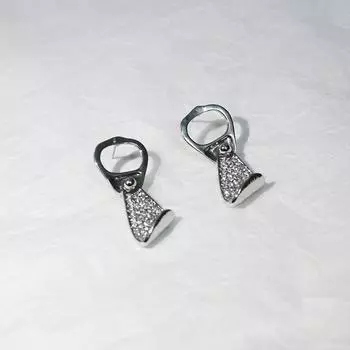 Персонализированные креативные серьги-кольца серебряный