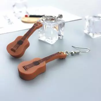Серьги в форме гитары Ear clip
