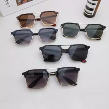 Персонализированные металлические цельные солнцезащитные очки большой оправы для взрослых солнцезащитные очки премиум-класса квадратной формы