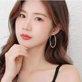 Персонализированные модные простые преувеличенные витые серьги. Универсальные и крутые стильные серьги. Серьги для похудения. 4cm