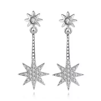 Персонализированные модные серьги-гвоздики Octagram Tremella, Star Eternal Star