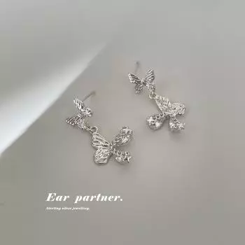 Персонализированные модные серьги-подвески в виде бабочек, женские серьги-гвоздики Mori, изысканные, универсальные, с цирконием Copper