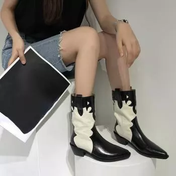 Персонализированные модные женские ботинки, повседневные прогулочные ботинки из парусины с шитьем, ботинки Martin 35 белый/чёрный