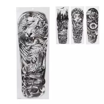 Персонализированные наклейки для татуировок, наклейки для татуировок с тигром на весь рукав, временные поддельные наклейки для татуировок 228