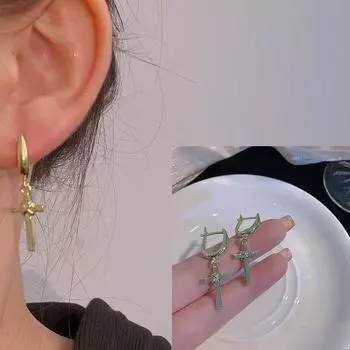 Персонализированные новые серьги с крестом, модные мужские и женские серьги в стиле хип-хоп с простой геометрией