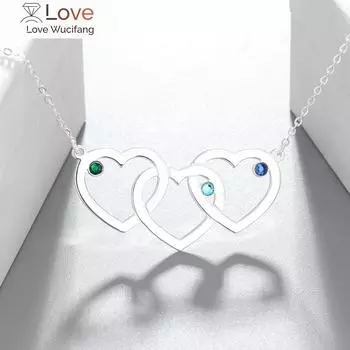 Персонализированные ожерелья, ювелирные изделия из стерлингового серебра 925 пробы, подвеска в форме сердца, сделай сам, ожерелье с именем по рождению, обещание, подарок на годовщину для женщин