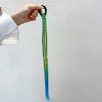 Персонализированные парики, кольца для волос, резинки, скранчи, женские парики с градиентным цветом и косой, повязка на голову с грязной косой, аксессуары для волос для девочек, украшения