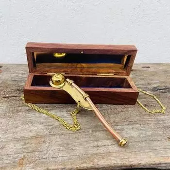 Персонализированные подарки Морской морской латунный/медный боцманский свисток ~ трубка для боцмана ~ с деревянной коробкой s латунный