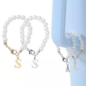 Персонализированные подвески с буквами, аксессуары для чашек, начальный декор из сплава, нержавеющая сталь, кулон с 26 английскими буквами и застежкой-лобстером для стакана B серебряный