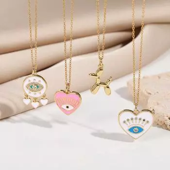 Персонализированные подвески «сделай сам», ожерелье для женщин, подвеска в форме сердца в виде животного, цирконовые ошейники, цепочка из нержавеющей стали, оптовая продажа ювелирных изделий