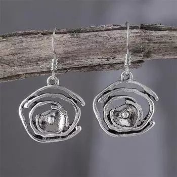 Персонализированные полые спиральные серьги-подвески в стиле ретро, креативные серьги неправильной формы в этническом стиле