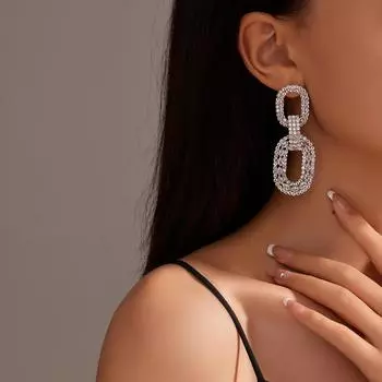 Персонализированные преувеличенные высококачественные серьги со стразами, легкие роскошные темпераментные серьги с кристаллами циркония, женские серьги, 1 пара