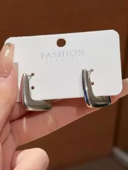 Персонализированные ретро-серьги Heavy Industry глянцевые U-образные, застежки для ушей для женщин