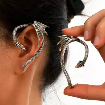 Персонализированные ретро-сплавные серьги-клипсы в виде летящего дракона, властные, преувеличенные, с драконом, висячие мужские и женские серьги в стиле панк