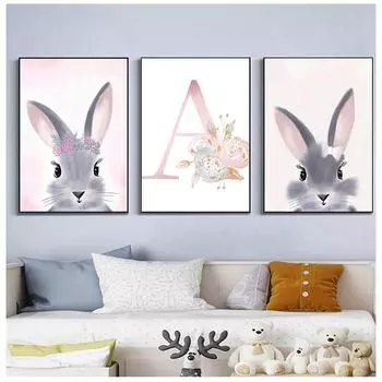 Персонализированные рисунки для детского сада для младенцев женского пола, холст с именем девочки по индивидуальному заказу 21cm30cm NoFrame