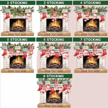 Персонализированные рождественские украшения 2024 года, семья из 2/3/4/5/6/7/8, индивидуальное украшение на рождественскую елку, украшение на каминную полку с именами One Size