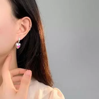 Персонализированные розовые серьги-кнопки Love Star для женщин, модные милые и классные серьги в стиле Ins