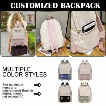 Персонализированные рюкзаки для мальчиков и девочек, дорожные рюкзаки, печатные именные бирки, уникальные памятные подарки One Size чёрный