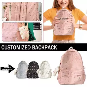 Персонализированные рюкзаки для мальчиков и девочек, дорожные рюкзаки, печатные именные бирки, уникальные памятные подарки One Size чёрный