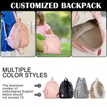 Персонализированные рюкзаки для мальчиков и девочек, дорожные рюкзаки, печатные именные бирки, уникальные памятные подарки One Size чёрный