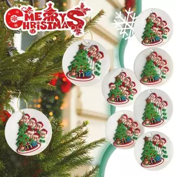 Персонализированные семейные рождественские елочные безделушки, украшения для семьи, 2021, рождественские праздничные украшения
