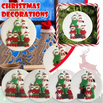 Персонализированные семейные рождественские елочные безделушки, украшения для семьи, 2021, рождественские праздничные украшения