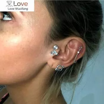 Персонализированные серьги-клипсы из сплава «Тибетский тотем» в стиле панк, не прокалывающие козелок, серьги-каффы Brincos Femme Bijoux