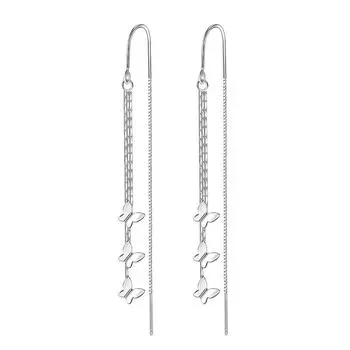 Персонализированные серьги-крючки с кисточками в виде летящей бабочки, женские универсальные элегантные серьги, длинные, антипотеряющиеся, бабочка, щедрые серьги-кольца