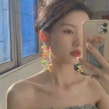 Персонализированные серьги ручной работы с цветочным узором и бусинами для женщин — весенне-летний дизайн с длинными листьями