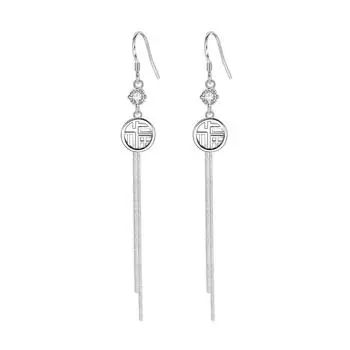 Персонализированные серьги с двойным благословением из циркона, серьги с длинной бахромой из змеиной кости, серьги-крючки, простые геометрические серьги в этническом стиле