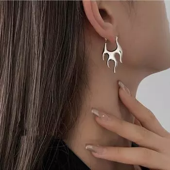 Персонализированные серьги в виде пламени, преувеличенные серьги золотой