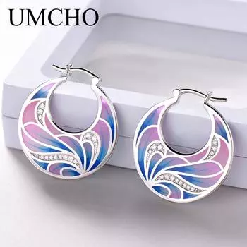 Персонализированные серебряные украшения 925 пробы, эмалированные серьги, белый цирконий, серьги-кольца на заказ, модные ювелирные изделия, дизайн из серебра 925 пробы, красивые серьги для женщин