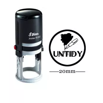 Персонализированные штампы для учителей UNTIDY Round Self Ink 20 mm Rubber Stamp Custom Shiny Impression Area: 20 mm красный
