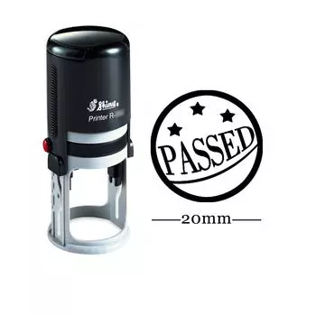 Персонализированные штампы учителей ПРОШЛИ круглую собственную краску 20 мм резиновый штамп на заказ блестящий Impression Area: 20 mm чёрный