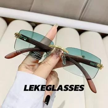 Персонализированные солнцезащитные очки Advanced Sense для мужчин, универсальные, с отделкой под дерево, без оправы, женские солнцезащитные очки