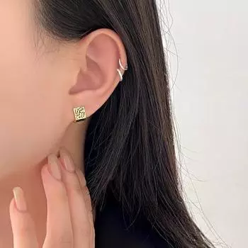 Персонализированные текстуры трехмерных ушей-кнопок для женщин ретро-дизайн Sense модные и красивые серьги-кольца