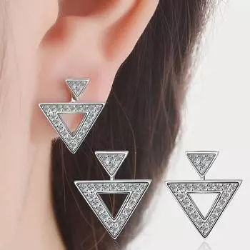 Персонализированные треугольные геометрические серьги-подвески, женские модные украшения для вечеринок, сверкающие аксессуары, повседневная одежда, подарок для подруг розового золота