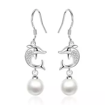 Персонализированные украшения для ушей, простые модные длинные серьги в виде дельфинов с кисточками, пасторальные серьги в виде супер-феи.