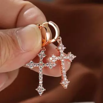 Персонализированные уникальные серьги-кольца с пряжкой для ушей Иисус Крест Серебряный кулон серьги ювелирные изделия серебряный