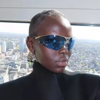 Персонализированные ветрозащитные солнцезащитные очки в полуоправе, женские трендовые солнцезащитные очки того же Y2K, мужские очки