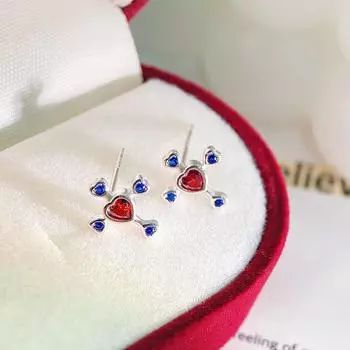Персонализированные женские модные серьги Red Love Cross Sweet and Cool